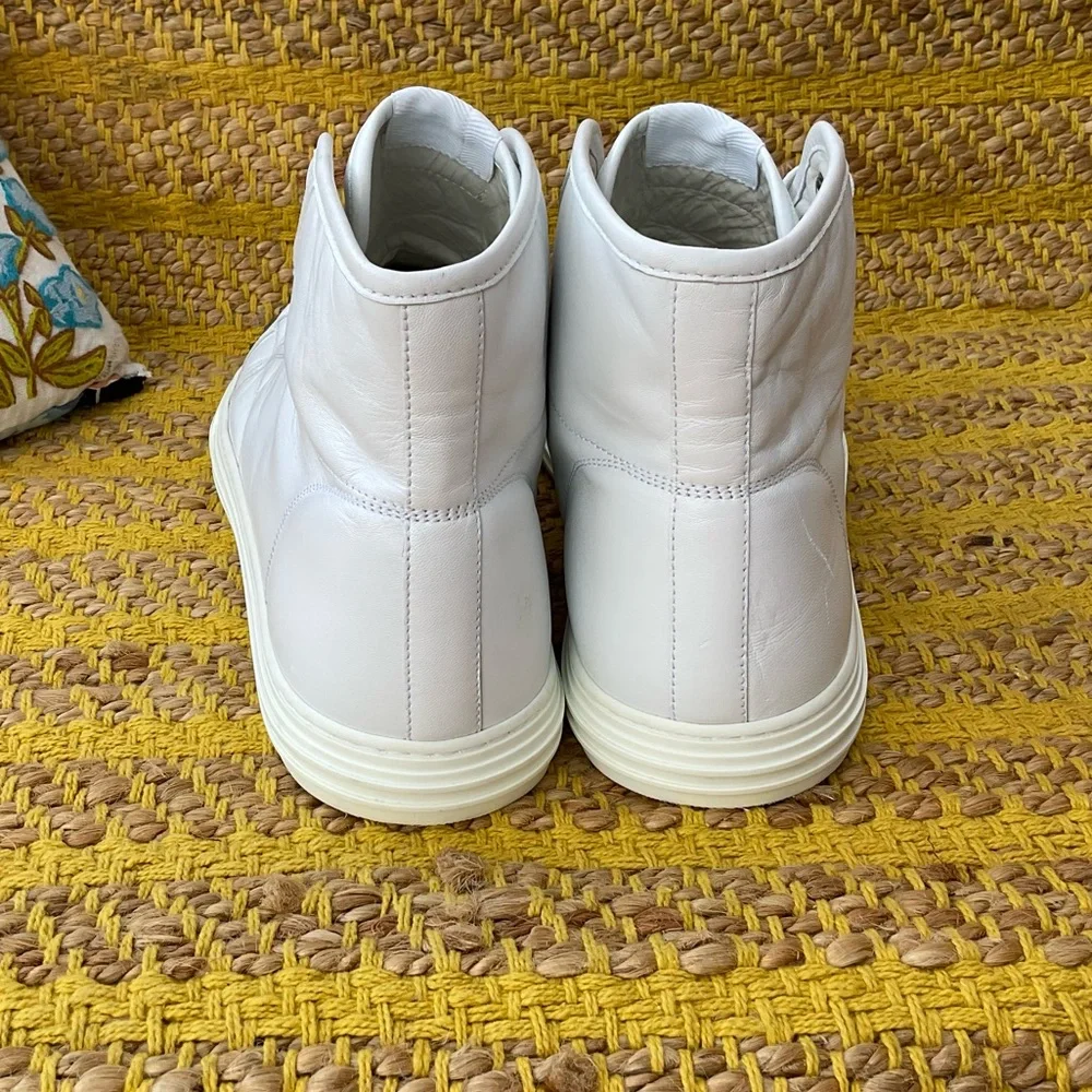 Men’s Gucci White Leather Studded High Top Sneaker Size 15 AUTHENTIC